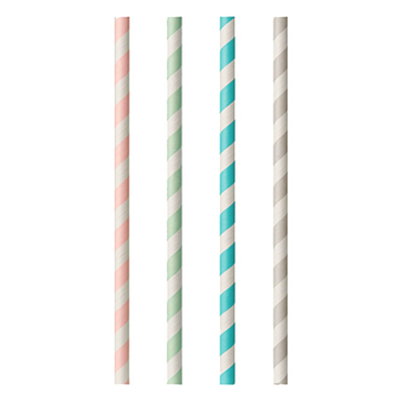 Milkshakesugrör av Papper Flerfärgade Randiga 100-pack
