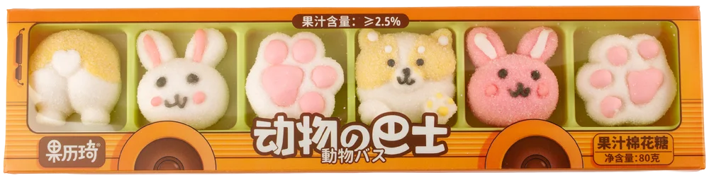GLQ Marshmallow Cute Animals in Bus 80g