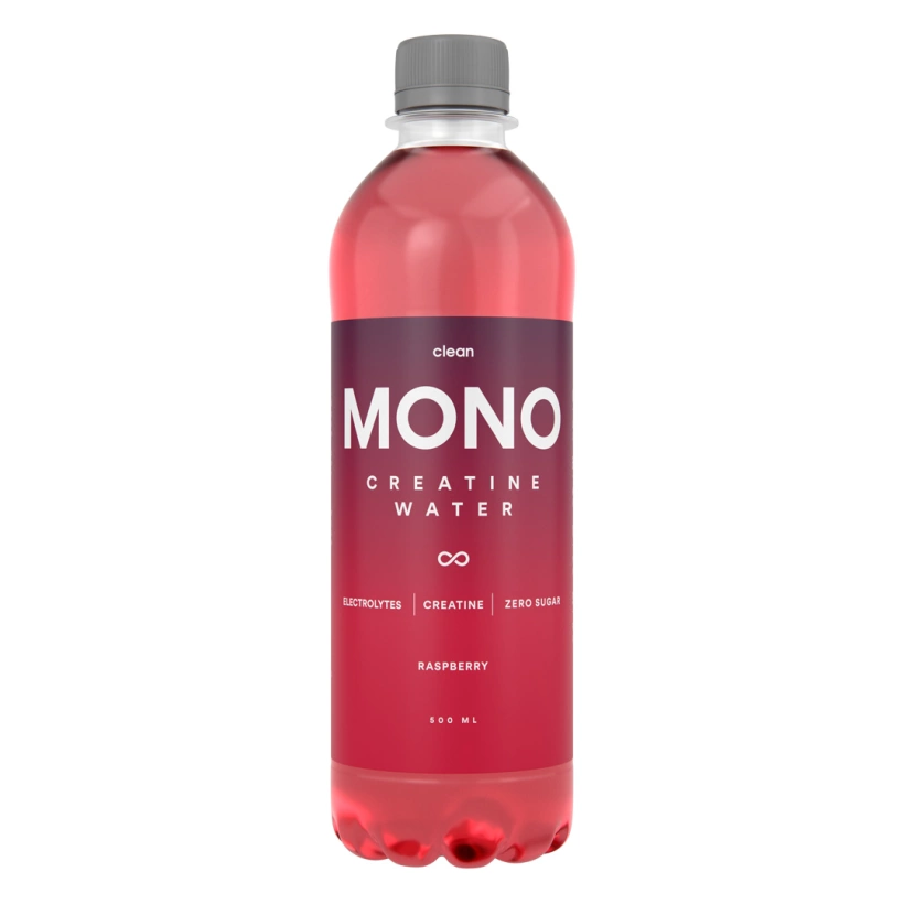 Clean MONO Creatine Water Hindbær 500ml