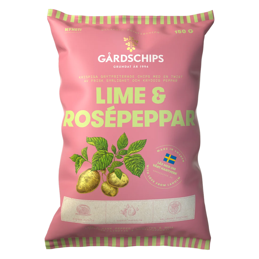 Gårdschips Chips Lime Rosepeppar 150g