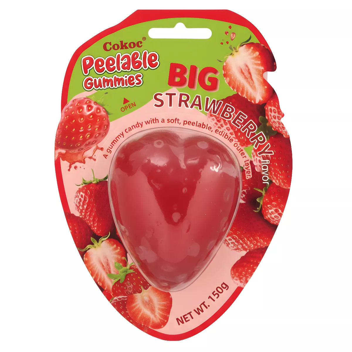 Cokoc Peeling Gummy Big Strawberry 150g