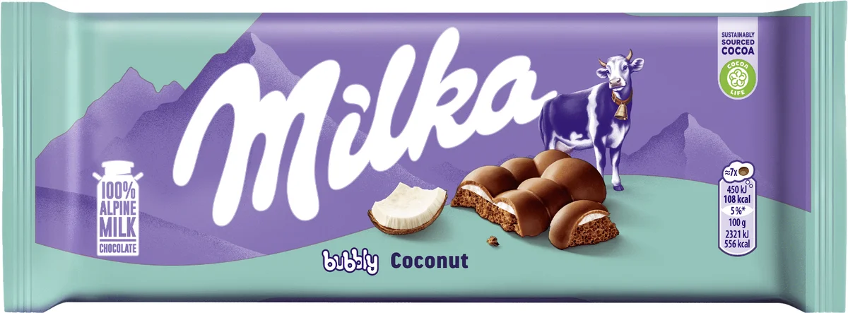 Milka Mælkechokoladebar Bubbly Coconut 97g
