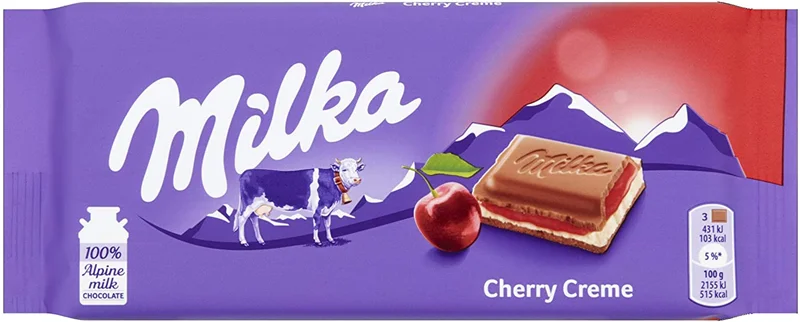 Milka Mælkechokoladeplade Cherry Creme 100g